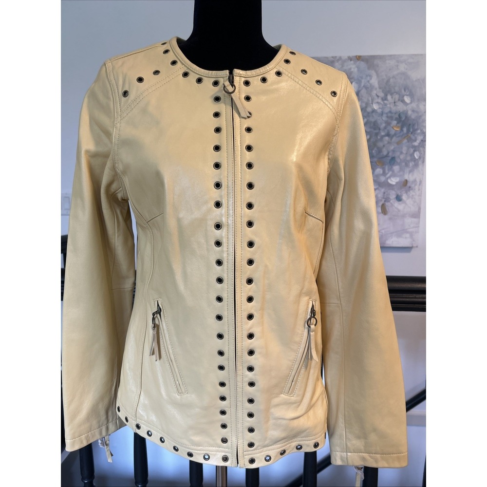 Jacket Yellow Bradley Bayou 100% Genuine Leather Rocker Small